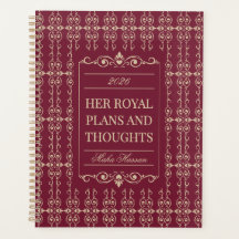 Burgundy & Gold Planner | Personalized Name & Year