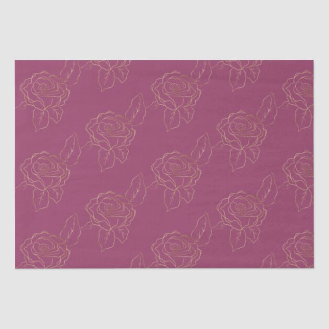 Burgundy Gold Rose Seidenpapier (Vorderseite)