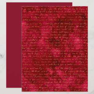 Burgundy Gold Script Writing Texture Scrapbook Pap