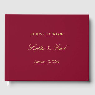 Burgundy Golden Beige Mariage Livre d'or