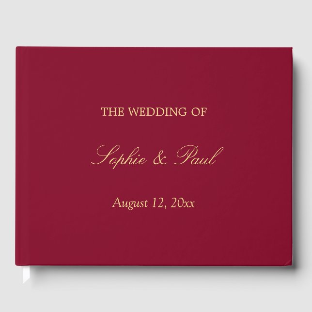 Burgundy Golden Beige Mariage Livre d'or (Recto)