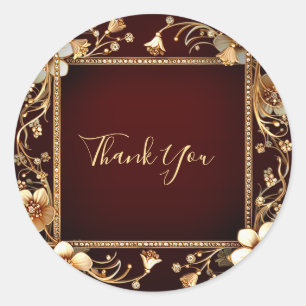 Burgundy Golden Blume Sticker