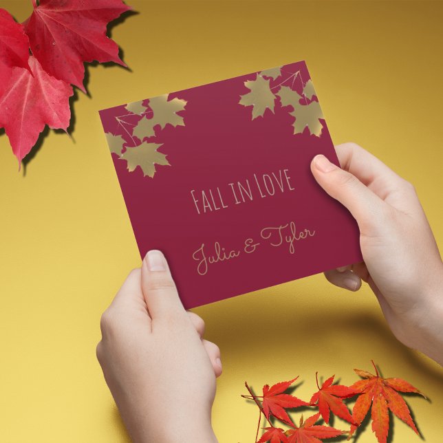 Burgundy Golden Maple Blätter - Rückgang der Liebe Einladung (Von Creator hochgeladen)