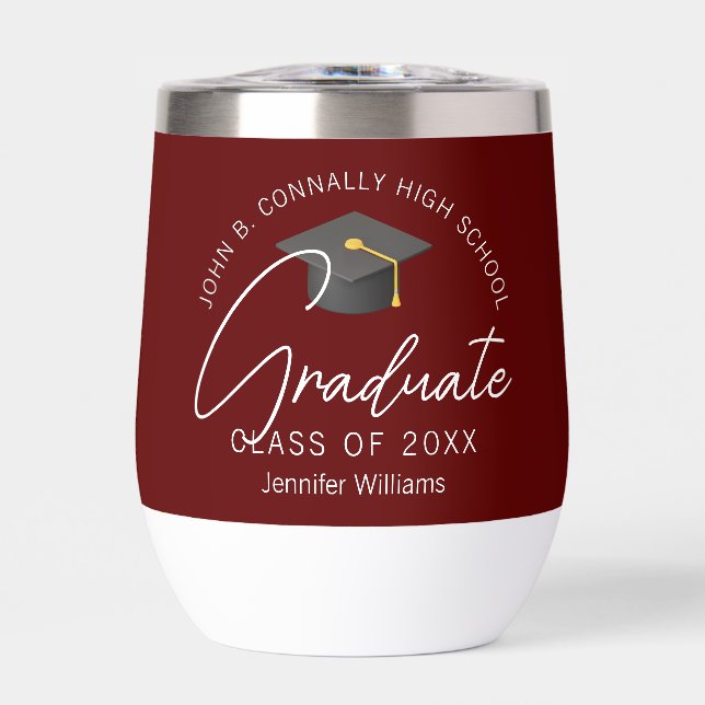 Burgundy Graduation Party Customized Graduate (Vorderseite)