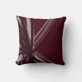 Burgundy & Gray Artistic Abstrakt Throw Kissen
