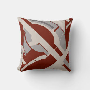 Burgundy Gray Taupe Diagonal Design Kissen