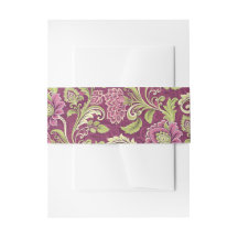 Burgundy & Green Floral Damask
