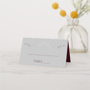 Burgundy & Grey Simple Élégant Mariage Cartes de l