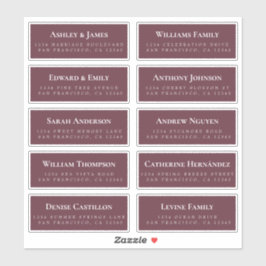 Burgundy Guest Address Labels ORDER 6" oder 8"!