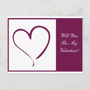 Burgundy Heart Feiertagspostkarte