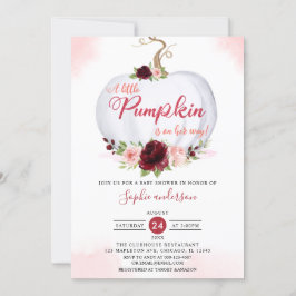 Burgundy Herbst ein kleines Pumpkin Fall Babydusch Einladung