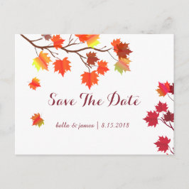 Burgundy-Hochzeit im Herbst speichert die Datumska Ankündigungspostkarte