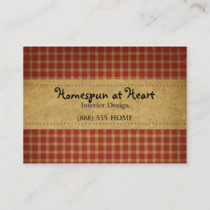 Burgundy Homespun Carte de visite artisanal