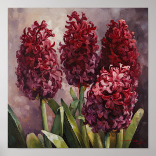 Burgundy Hyacinth Blume Art Print Poster