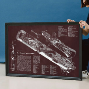 Burgundy I Saturn / Infografisches Poster