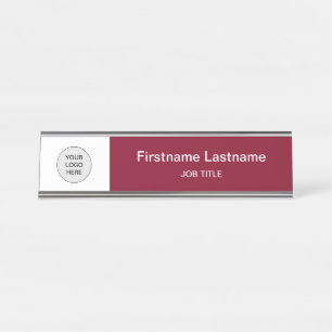 Burgundy Ihr Logo Modernes Schreibtisch Name Plaka Schreibtischnamensplakette