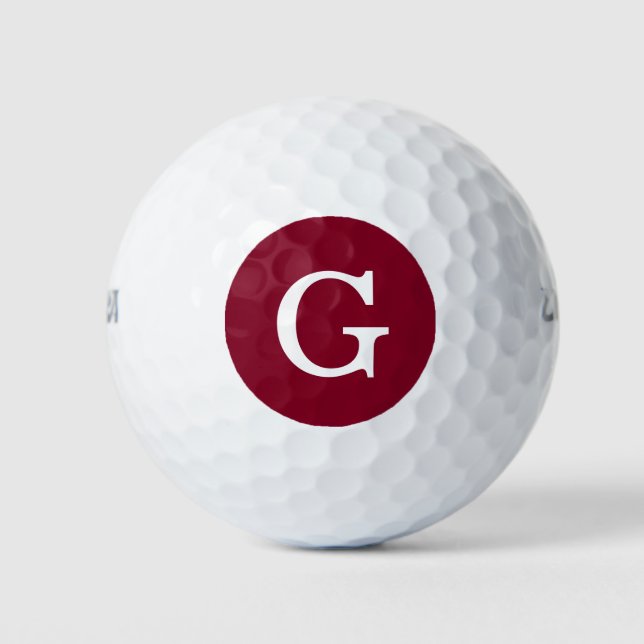 Burgundy Initial Monogram Golfball (Vorderseite)