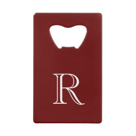 Burgundy Initial Stainless Steel Bottle Opener Geldbeutel Flaschenöffner