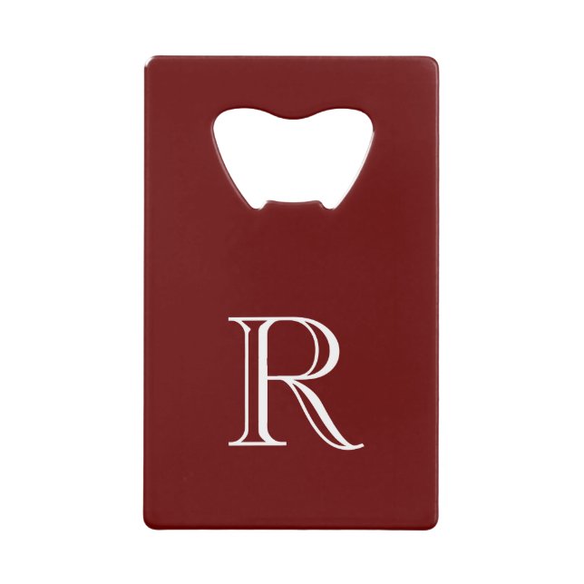 Burgundy Initial Stainless Steel Bottle Opener Geldbeutel Flaschenöffner (Vorderseite)