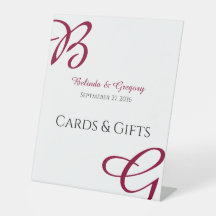 Burgundy Initials Hochzeit im Herbst Karten & Gesc