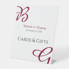 Burgundy Initials Hochzeit im Herbst Karten & Gesc Sockelschild