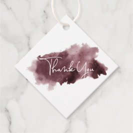 Burgundy Ink Wash Baby Dusche Vielen Dank Geschenkanhänger