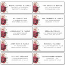 Burgundy Ivory Blush Floral Wedding Guest Address