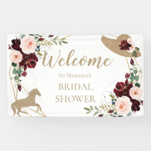Burgundy Kentucky Derby Brautparty Willkommen Banner