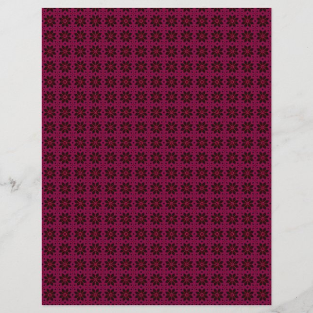 Burgundy Lace & Blume Scrapbook Seiten (Vorderseite)