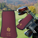 Burgundy Leather Look Monogram Individuelle Name P Golf Headcover<br><div class="desc">Personalisierte Putter Kopfbedeckung für Golfspieler. Ihre Initialen sind in moderner überdimensionaler Typografie geschrieben und Sie können auch Ihren Namen oder den Namen Ihres Golfclubs hinzufügen. Das Design ist mit einem Ledertexturierten Hintergrund in Bordeaux bedruckt.</div>