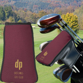 Burgundy Leather Look Monogram Individuelle Name P Golf Headcover