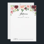Burgundy Lila Spring Floral Calligraphy Wedding Hinweiskarte<br><div class="desc">Diese bordeauxrote, lila Frühlingskalligrafie ist der ideale Begleiter für eine moderne Hochzeit. Die handbemalte Einrichtung besteht aus grünen Blätter, blendend rosa, rot, lila, rot, weiß und bordeauxfarbenen Rose, die in kleinen niedlichen Bouquets gepflegt sind. Diese Karten sind ideal für Hochzeiten, Brautparty, Babydusche, Graduiertenfest u.v.m. Personalisieren Sie die Karten mit den...</div>