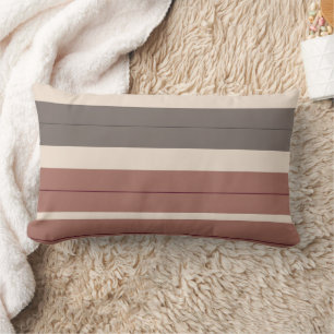 Burgundy Lila und graue Streifen Lendenkissen