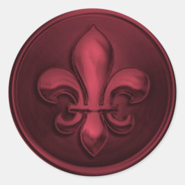 Burgundy Lilie Umschlag Aufkleber Embossed Look
