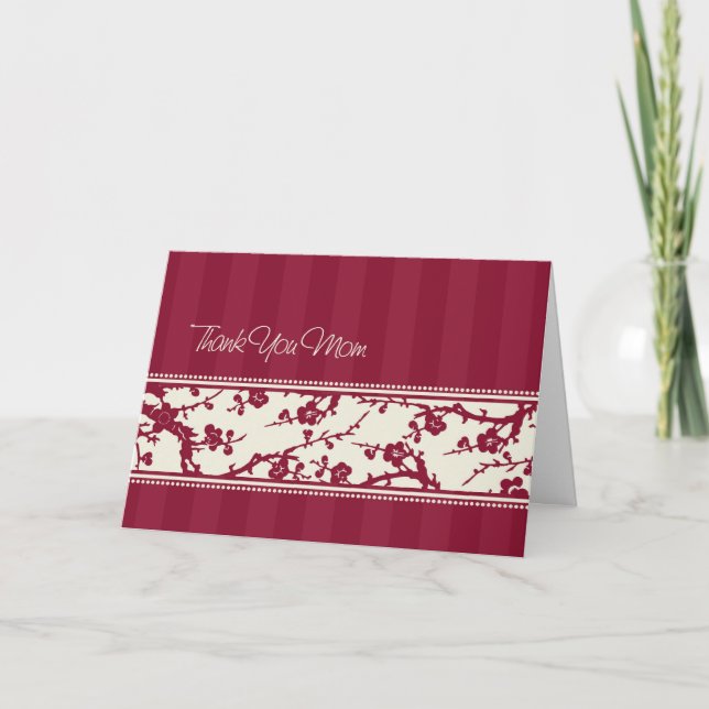 Burgundy Mama Hochzeit Dankeschön Karte (Vorderseite)