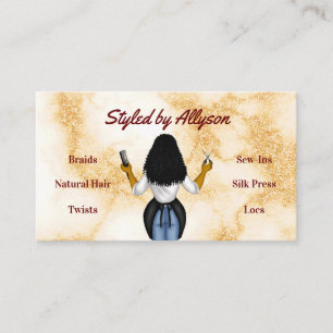 Burgundy Marble Hair Stylist Business Card Visitenkarte