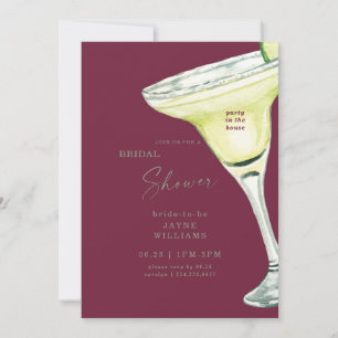 Burgundy Margarita Brautparty Einladung