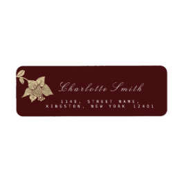 Burgundy Maroon Champaign Gold Floral Wreath Lux