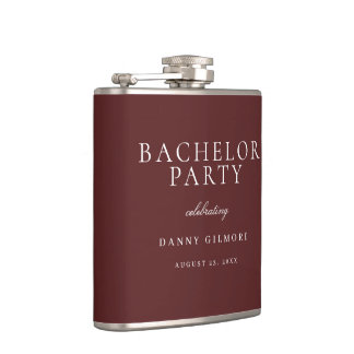 Burgundy Maroon Classic Mens Bachelor Party Gesche Flachmann