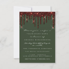 Burgundy Maroon Glitzer Tropfens Bridal Woodland Einladung