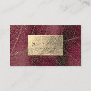 Burgundy Maroon Gold Sapphire Sepia Foil Botanic Visitenkarte