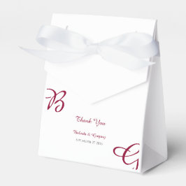 Burgundy Maroon Initials Herbst Hochzeit im Herbst Geschenkschachtel