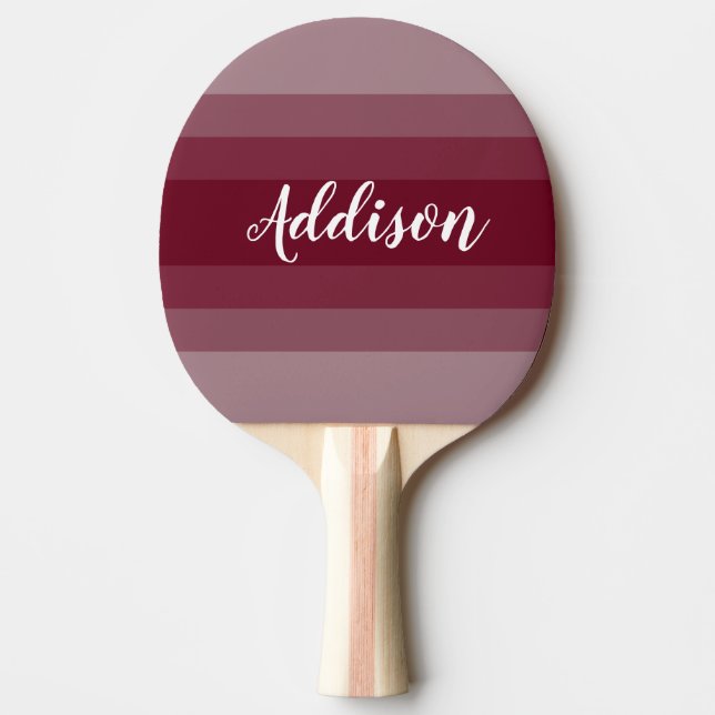 Burgundy Maroon Ombre Stiped Tischtennis Schläger (Vorderseite)