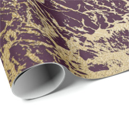 Burgundy Maroon Red Gold Glam Abstrakter Marmor Geschenkpapier