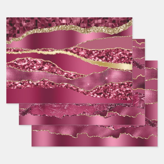Burgundy marron feuille d'or parties scintillant c (Lot)