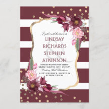 Burgundy Marsala Blumenstrauß und Gold Wedding