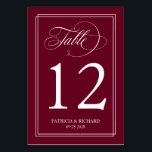 Burgundy Marsala Einfache Hochzeit Tischnummer<br><div class="desc">Eine schlichte Kalligraphie-Tischnummer. Wenn Sie Fragen oder besondere Wünsche haben, biete ich Ihnen einen kostenlosen Kundenservice an. Bitte kontaktieren Sie mich unter margherita@bluebirdinvites.com unter._______________________________________________________________________________. Sie müssen die Tischnummer auf jeder Karte selbst ändern. eine nach der anderen. Nachdem Sie eine Nummer erstellt haben, fügen Sie sie der Karte hinzu und gehen...</div>