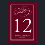 Burgundy Marsala Einfache Hochzeit Tischnummer<br><div class="desc">Eine schlichte Kalligraphie-Tischnummer. Wenn Sie Fragen oder besondere Wünsche haben, biete ich Ihnen einen kostenlosen Kundenservice an. Bitte kontaktieren Sie mich unter margherita@bluebirdinvites.com unter._______________________________________________________________________________. Sie müssen die Tischnummer auf jeder Karte selbst ändern. eine nach der anderen. Nachdem Sie eine Nummer erstellt haben, fügen Sie sie der Karte hinzu und gehen...</div>