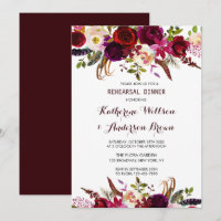 Burgundy Marsala Floral Wedding Probe Dinner