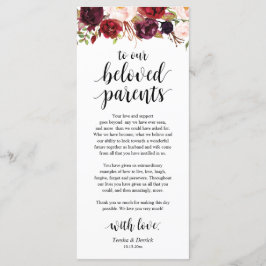 Burgundy Marsala, Platz Einstellung Dankeschön Kar Programm